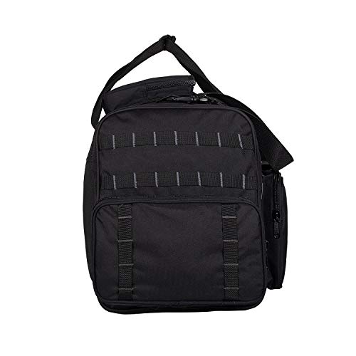 K-Cliffs Tactical Range Duffel Military Molle Gear Travel Sports Gym Bag Lockable Zippers with US Flag Patch 30 Inch Large Black