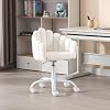HEAH-YO Cute Kids Chair Set of 1, Adjustable Kids Desk Chair with Armrest and Back, Swivel Computer Chair with Wheels for Boys and Girls, White