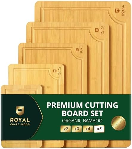 ROYAL CRAFT WOOD Wooden Cutting Boards for Kitchen Meal Prep & Se...