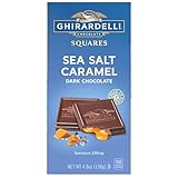 GHIRARDELLI Sea Salt Caramel Dark Chocolate Squares Bar, 4.8 Oz Bar