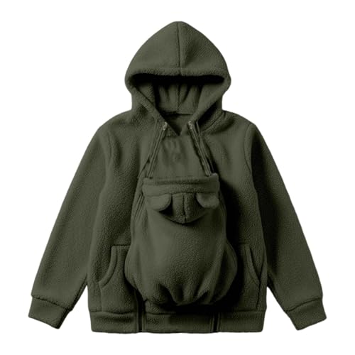 RODYETQQ Maternity Coat Winter Mom Cozy Thicken Coats Fleece Zip Jacket - image 4