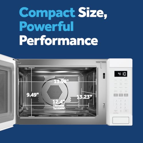 Image of GE 4-in-1 Air Fry Countertop Microwave Oven, 1050 Watt, 1.0 Cu. Ft., White | Combines Microwave, Air Fry, Convection, and Broil, One-Touch Controls, Child Lock Technology, 4 Convenience Cook Settings