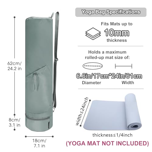 sportsnew Yoga Mat Bag Large with Carrying Strap, Bottle Pocket and Wet Compartment, Long Pilates Bag with Full Zipper for Thick Mat, Patent Pending - Image 5