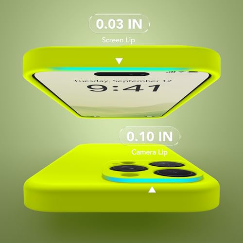 Image of Magnetic for iPhone 16 Pro Case, Compatible with MagSafe, [Full Camera Protection][Screen Protector] Silicone Shockproof Protective Phone Case for iPhone 16 Pro 6.3 inch, Fluorescent Green