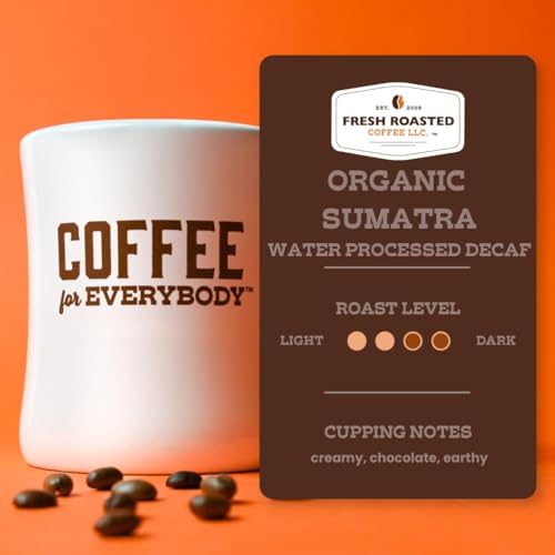 Image of Fresh Roasted Coffee, Organic Sumatra Water-Processed Decaf Drip Ground Coffee, Medium Roast, USDA Organic, 100% Single Origin, Kosher, 2 lb (32 oz)