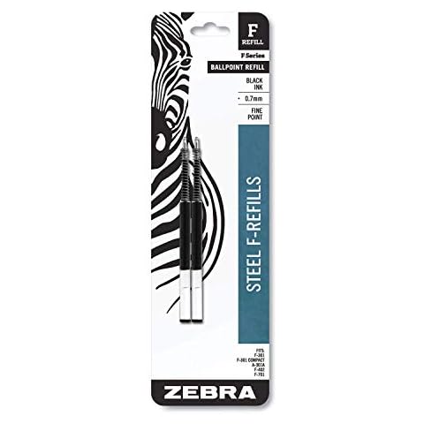 Zebra Pen F-Series Ballpoint Refill, Fine Point, 0.7mm, Black Ink Cover