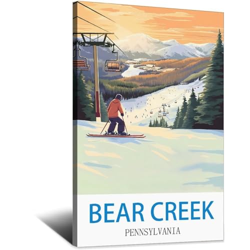 Bear Creek Pennsylvania affiche poster voyage vintage LNBIAND 50x75