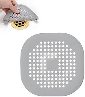 JeoPoom Sink Filter, Shower Drain Hair Catcher, Silicone Bathroom Drain Filter, for Kitchen Sink, Bathtubs Sink, Bathtub Drain Cover With Suction Cup(Gray)