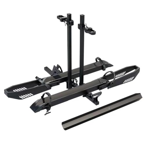 Tekmira Ebike Rack with Ramp, Foldable Bike Rack for Tow Hitch, Heavy Duty Bike Carrier for 2 Fat...
