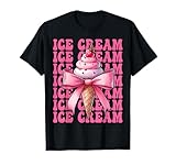 Womens Pink Coquette Bow Ice Cream Cone Gifts