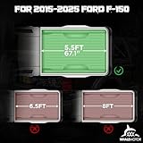 Truck Bed Tonneau Cover Compatible with Ford F150 F-150 2015-2025 5.5 ft Short Box, Soft Roll Up Style - Image 2
