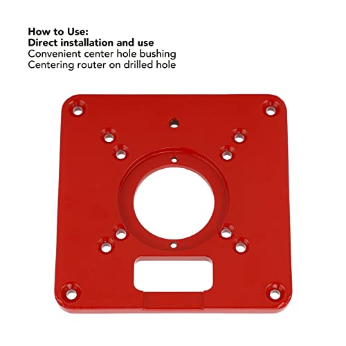 Router Tischeinsatzplatte Aluminiumlegierung Universal Design Accessoire für Holzbearbeitungsbänke rot