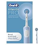 Oral-B Vitality Pro Electric Toothbrushes Adults, Oral B Electric Toothbrush, 1 Handle, 2 Toothbrush Heads, 3 Brushing Modes Including Sensitive Plus, Rechargeable Toothbrush, 2 Pin UK Plug, Blue