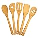 Totally Bamboo 5-Piece Utensil Set ♻, Includes: 5 Unique Pieces 100% Organic Bamboo… Kitchen & Serving Tools + The Healthy Alternative: ❶Turner, ❷Slotted Spatula, ❸Spoon, ❹Single Hole ❺Mixing Spoon