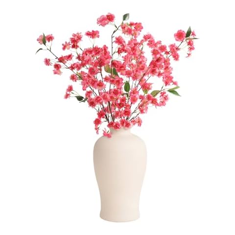 ucky Cherry Blossom Branches, Peach Flowers, 4 pcs of 35 Inch，Pink Artificial Flowers,Vase Decoration Flowers, Spring Decor Flowers，Summer Decor Flowers，Home Decoration Flowers Cover