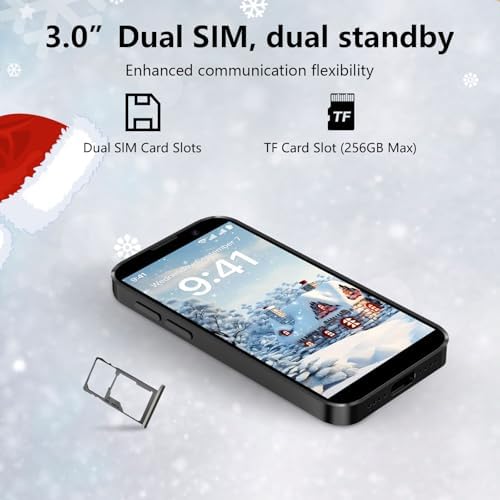Mini Phone 3.0" HD Touch Screen Mini Smartphone World's Smallest Unlocked Android Compact Mobile Phone for Students Cell Phone App Download WiFi GPS Face lD 2GB+16GB Orange — view 6