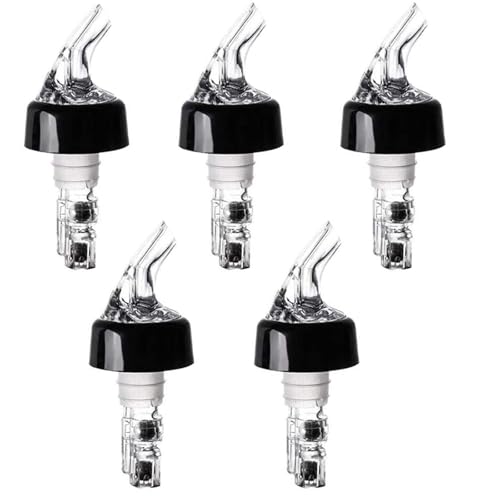 BGHYJKOL Stainless Steel Pourers Vertedor de Licor plástico 30ml, Botella Vino y Aceite Oliva, tapón, dispensador Corcho, Suministros Barra a Prueba Fugas(5pcs White)