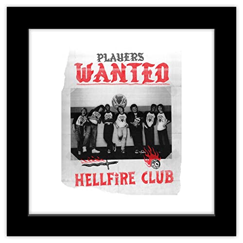 Trends International Gallery Pops Netflix Stranger Things: Season 4 - Players Wanted Wall Art, Black Framed Version, 12" x 12"