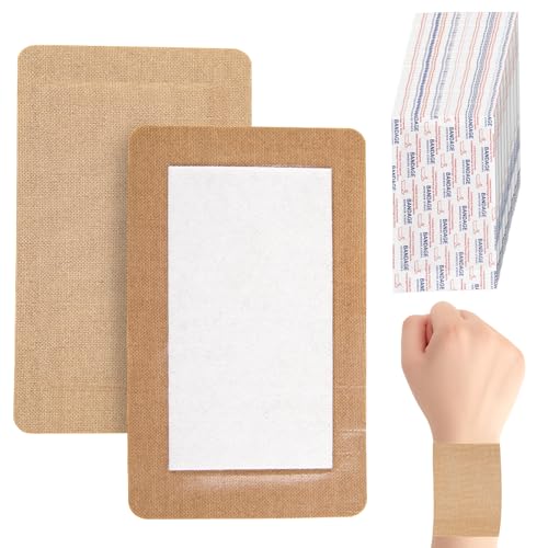 30 Unidades 7.6 x 12.7cm Apositos Adhesivos Grandes, Apósitos para Heridas, Tiritas Grandes para el Cuidado de Heridas, Ideal para Articulaciones y Zonas de Mucho Movimiento