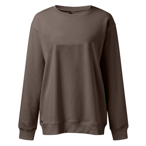 Image of Women Crew Neck Sweatshirts Fall Casual Oversized Sweat Shirts Long Sleeve Cute Preppy Sweatshirt Comfort Pullover