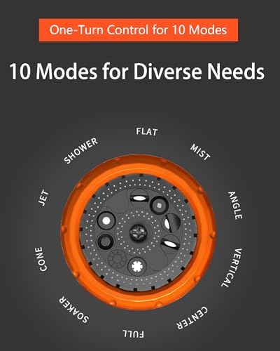 Garden Hose Nozzle Sprayer with 10 Spray Patterns & Thumb Control Valve - Ideal for Pet Showering, Garden Watering, Cleaning, Car Washing & Lawn Greening - Thumbnail 3