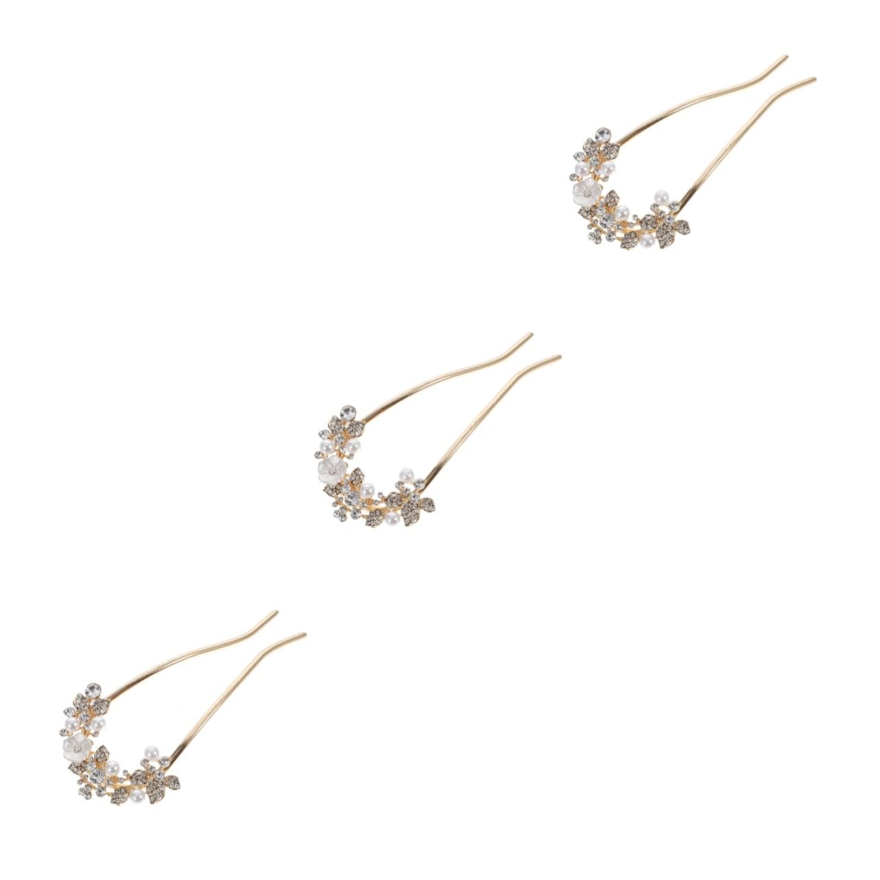 minkissy 3pezzi Fermaglio Elegante Per Con Perle e Strass Accessorio Moda Per Donne e Ragazze Design Raffinato Per Acconciature Formali e Informali