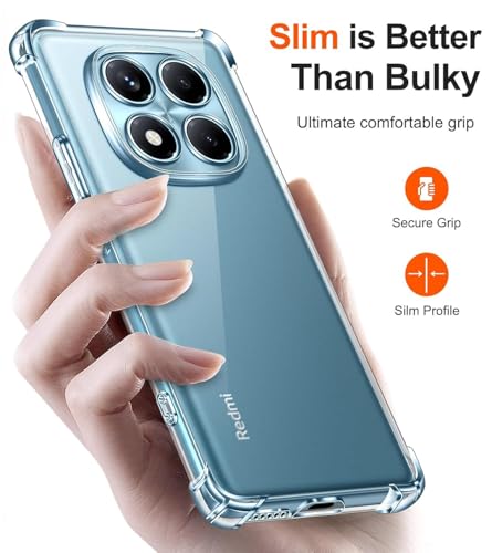 Image of BOXXO Flexible Back Cover for Mi Redmi Note 15 5G | Back Cover Transparent Clear Shockproof Case Four Corner Protection | Slim Protective Mobile Phone Cover for Mi Redmi Note 15 5G