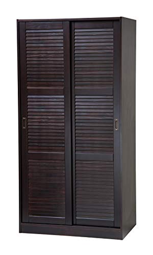 Palace Imports 100% Solid Wood 2-Sliding Door Wardrobe Armoire, Java, 35.75" w x 72" h x 22.5" d - Thumbnail 3