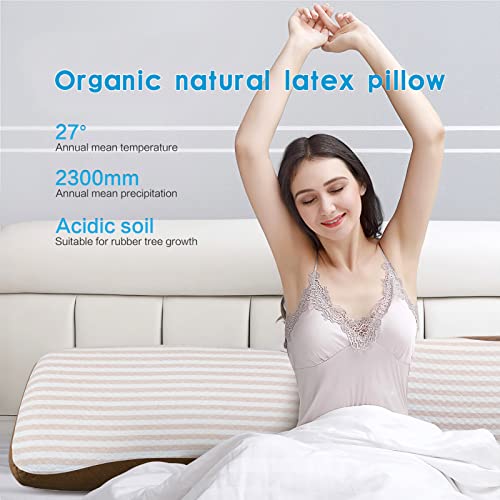 Jkma Natural Latex Pillow For Side, Back And Stomach Sleepers, Firm, Luxurious Organic Natural Latex Sleep Pillow, Supportive Bed Pillow For Neck/Back Pain, With Removable Breathable Cotton Cover. #TOP2