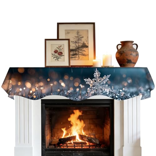 Nuxovilar Snowflake Mantel Scarf Short Pile 19x79 in