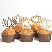8Pcs Halloween Pumpkin Cupcake Toppers - Pumpkin Themed Birthday Party Supplies - Baby Shower Pumpkin Cupcake Picks - Kids Birthday Pumpkin Cup Toppers - Pumpkin Cake Decorations For Fall