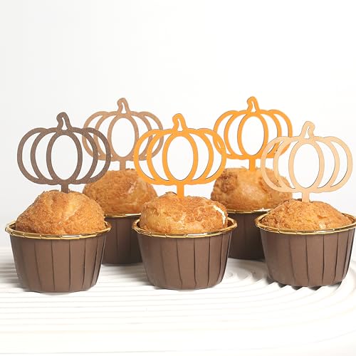 Decoraciones de calabaza para cupcakes de Halloween y cumpleaños infantiles