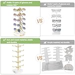 Mkono 360° Rotating Sunglasses Organizer Metal Eyeglass Holder Stand Sunglass Storage Display Eyeglasses Rack for up to 10 Pairs of Eyewear Glasses for Table Dresser Desk Countertop Bedroom, Gold - Image 5