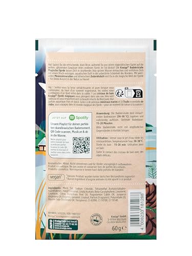 Kneipp Badekristalle Magische Fjorde - Badezusatz mit wertvollen Meeresmineralien und ätherischem Zedernholzöl - vegan - 12 x 60g