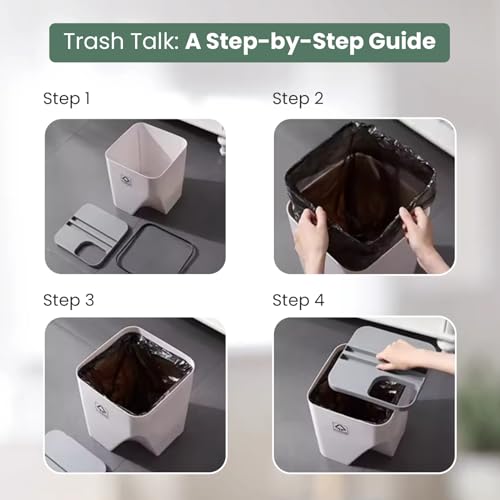 Image of JD FRESH 1 Pcs 10L Dustbin with Lid for Kitchen, Bedroom, Bathroom | Plastic Garbage Bin for Wet & Dry Waste, Food, Biomedical Waste | Multipurpose Trash Can for Home, Office Commercial Use - Green