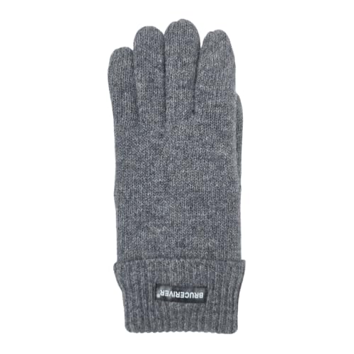 Image of BRUCERIVER Men's Pure Wool Knitted Gloves | Insulated Fleece Lining