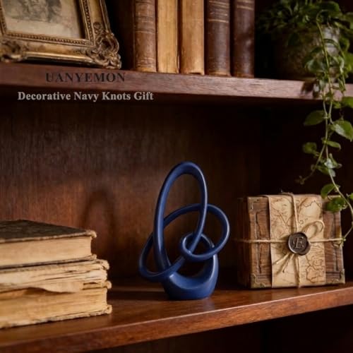 Estatua decorativa azul moderna de nudos de resina 7.1 in miniatura 5