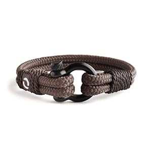Mens Rope Bracelet – Stainless Steel Black Shackle, Extremely Durable and Scratch Resistant Waterproof Paracord, Handmade, Nautical Wristband for Men