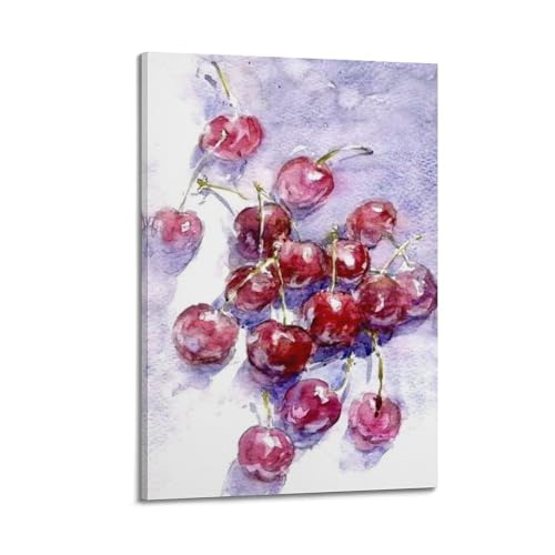 Poster cerises aquarelle pour raviver un mur blanc avec une touche de couleur