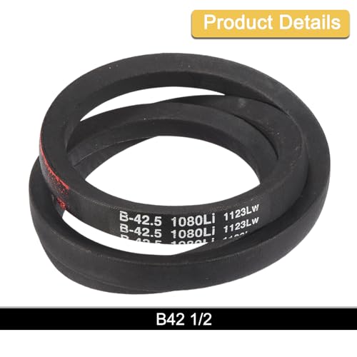 Image of Uxcell 3 Pack B42 1 /2 Classic Wrapped V-Belt, 45 inch Outside Circumference, Black, Industrial Rubber V-Belt