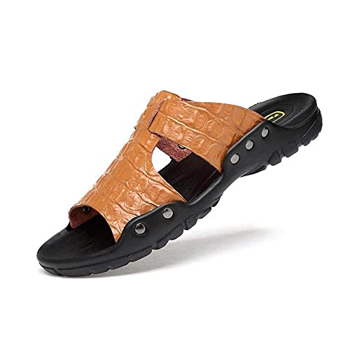 Shoes Casual and Breathable Beach Slippers Men's Casual Sandals and Slippers Stylish and Breathable Light Sandals Blue 38EU-46EU Brown 46EU (Brown 38EU)