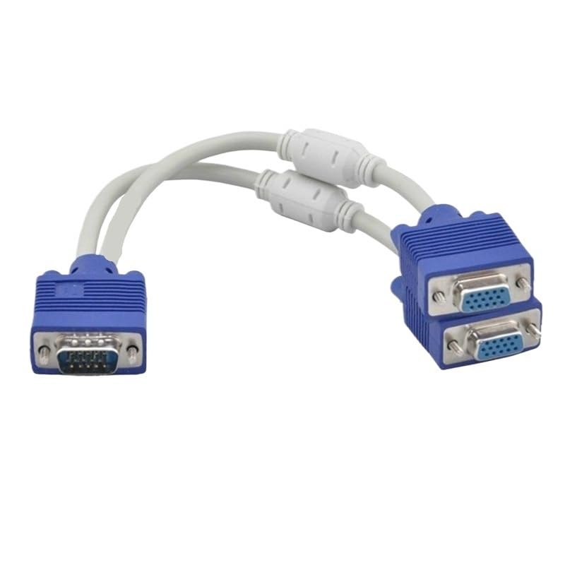Kabel rozdzielający VGA do monitora komputera, wyświetlacza, przedłużacz przewodu, męski na żeński, synchronizacja wideo, konwerter kabla (ze śrubą)