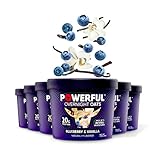 Powerful Overnight Oats Oatmeal Cup, High Protein, Whole Grain, Kosher, Natural Ingredients, 20g Protein, Blueberry and Vanilla, 6 Pack