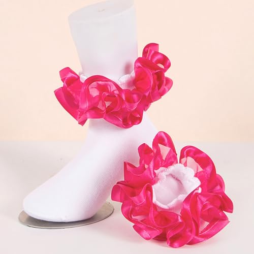 Kid Girls Big Ruffle Ankle Sock Cute Frilly Princess Socks Breathable Soft Crew Dress Socks Casual Comfy Toddler Girls Thigts4