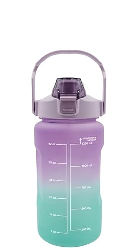 Miniatura 7 de Greenbrier Botellas de agua Ombre con medidas de hidratación y tapas abatibles, 48 oz. - 1 botella, los colores varían