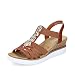 Produktbild Rieker Damen Sandaletten V3869, Frauen Sandalen,offene,schuhe,strandschuhe,sommersandalen,bequem,flach,sommerschuhe,braun (24),39 EU / 6 UK
