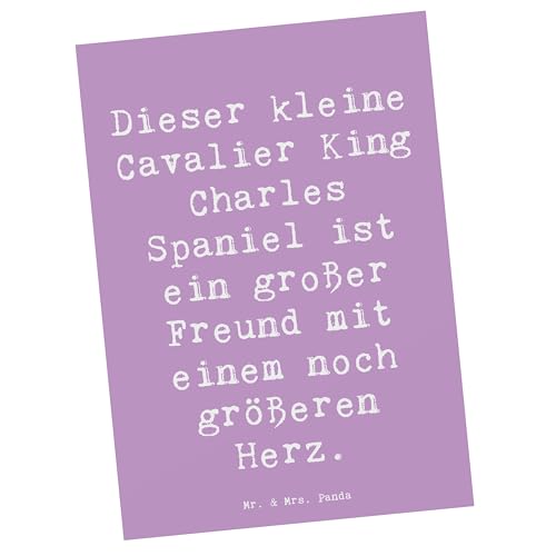 Mr. & Mrs. Panda Postkarte Spruch Cavalier King Charles Spaniel - Geschenk, Hunderasse, Hunderassen, Pflege, Familienmitglied, freundlich, Ansichtskarten, kompakt, charmant, Fotokarte, Ansichtskarte