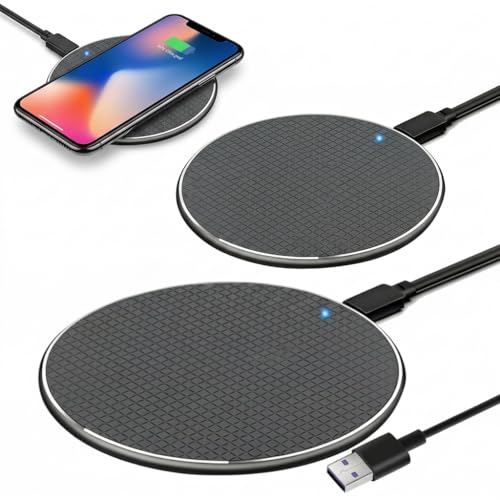 Image of 2 Pack 35W Wireless Charging Pad USB C Wireless Charger Qi Wireless Fast Charger for iPhone 16 15 14 13 12 11 Galaxy S24 S23 S22 S21 Note Pods Galaxy Buds Fast Wireless Phone Charger