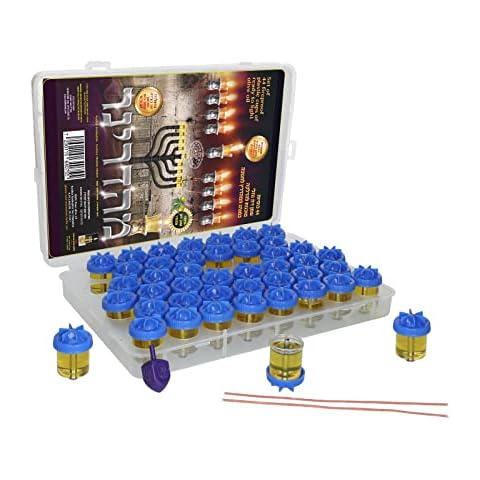SHALHEVET LIGHT Vehaer 44 Prefilled Cups, Hanukkah, Chanukah Olive Oil, Ready to Use, Fits Most Menorah (Liquid Oil Large) Cover
