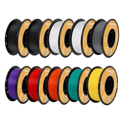 Kingroon High Speed PLA 3D Printer Filament 1.75mm, 3D Printer Rapid Filament for 30-600mm/s Hyper Printing Filament, Dimensional Accuracy +/- 0.03 mm, 10 kg Plastic Spool (2.2lbs(Mixed Colors)